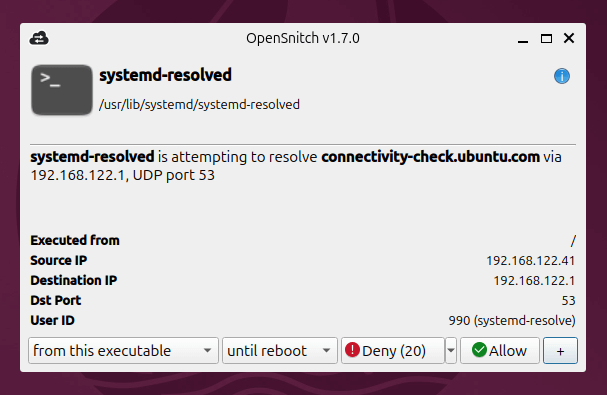 OpenSnitch Prompt